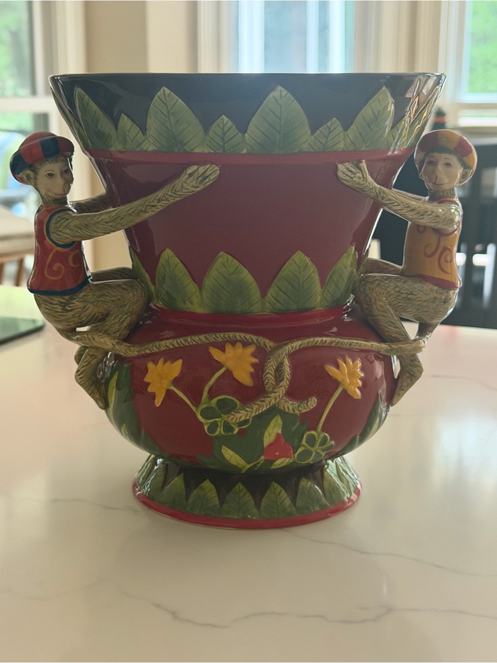 Abigail’s China Ceramic Vase - Tropical Majolica Style